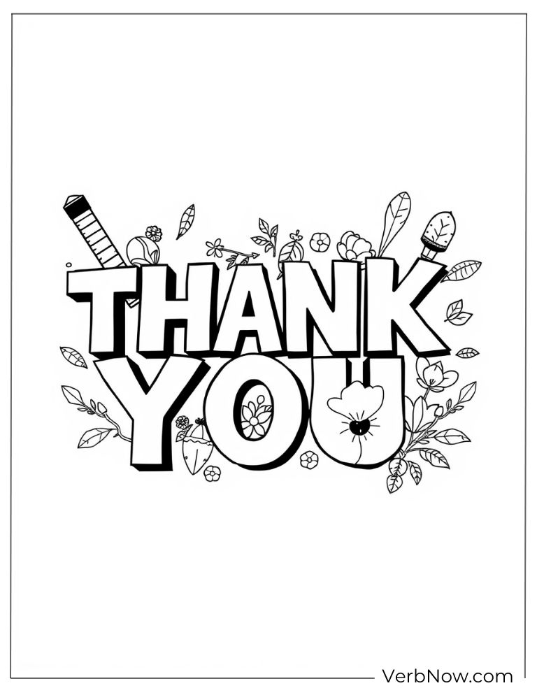 A cheerful “Thank You” surrounded by pencils and doodles