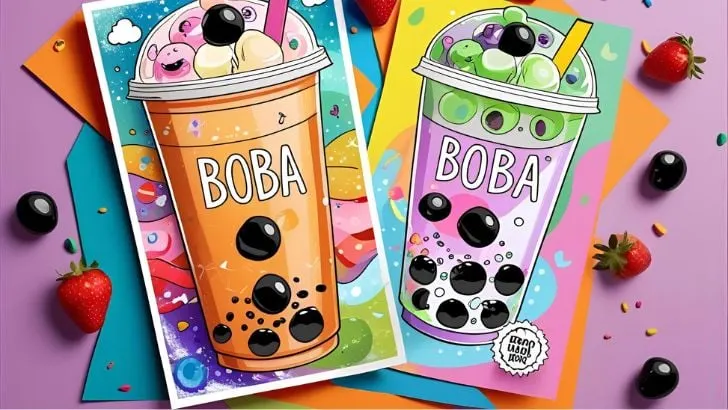 free boba tea coloring pages 