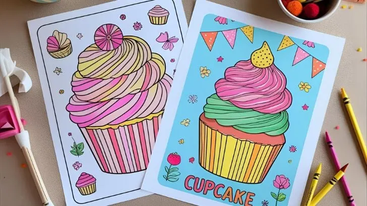 printable cupcake coloring pages 
