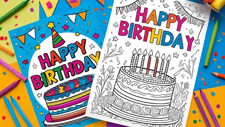 happy birthday coloring pages 1