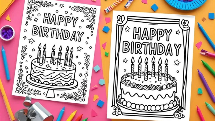 happy birthday coloring pages 2