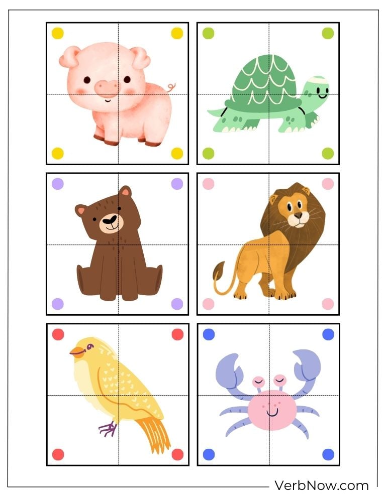 Animal picture puzzles for children