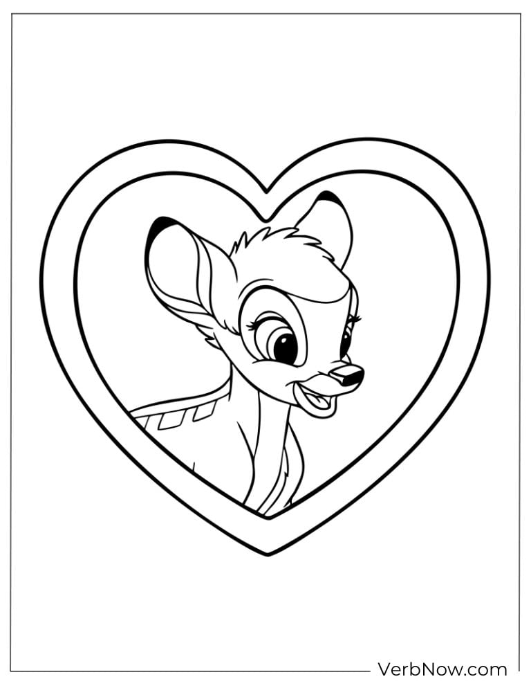 Bambi’s face inside a heart-shaped frame.