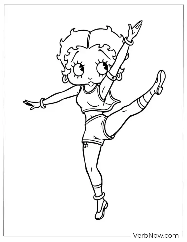 22 Awesome Betty Boop Coloring Pages (Printable PDF) Betty dancing gracefully in workout clothes