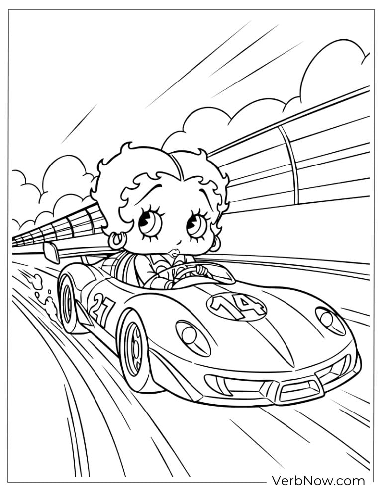 Betty racing a sports car at high speed
