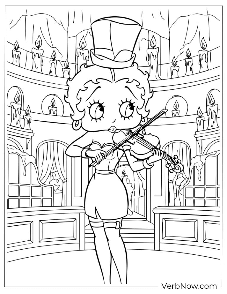 Betty playing the violin on stage in a theater