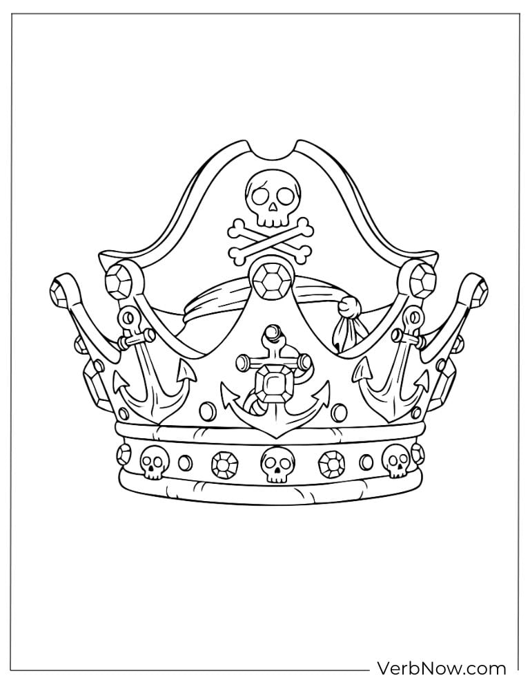 A crown decorated with skulls and crossbones