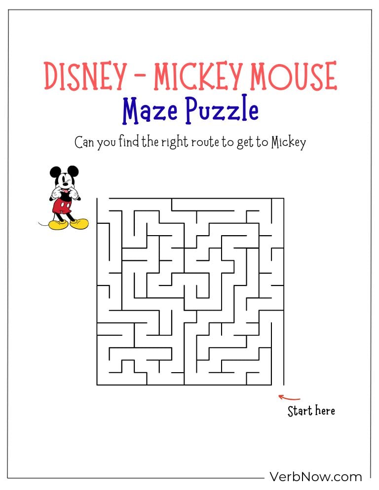 A Mickey Mouse maze puzzle for kids