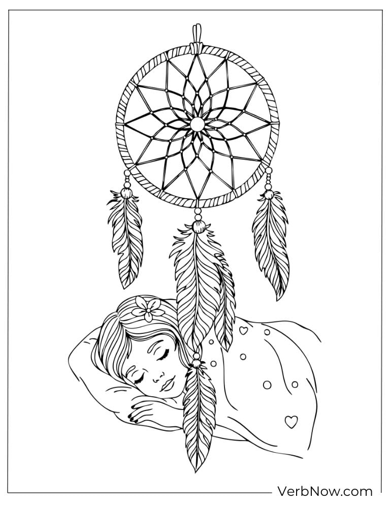 Dreamcatcher hanging above a sleeping child