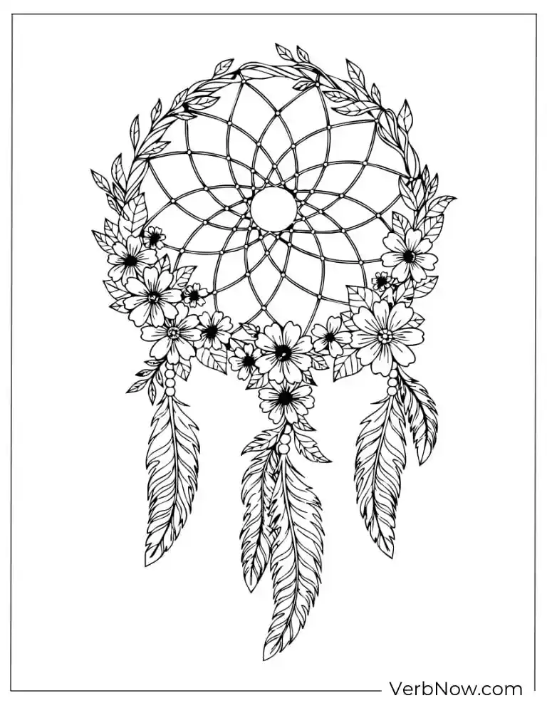 Floral dreamcatcher decorated with flowers