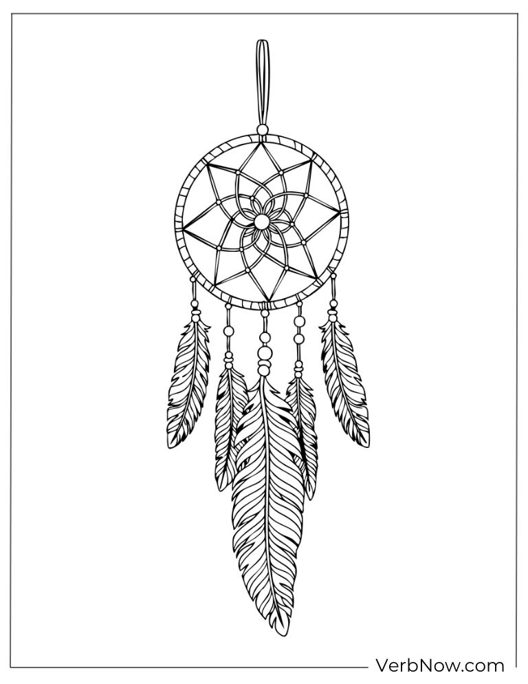 Simple dreamcatcher with long feathers
