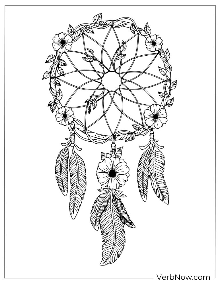 Floral dreamcatcher decorated with flowers