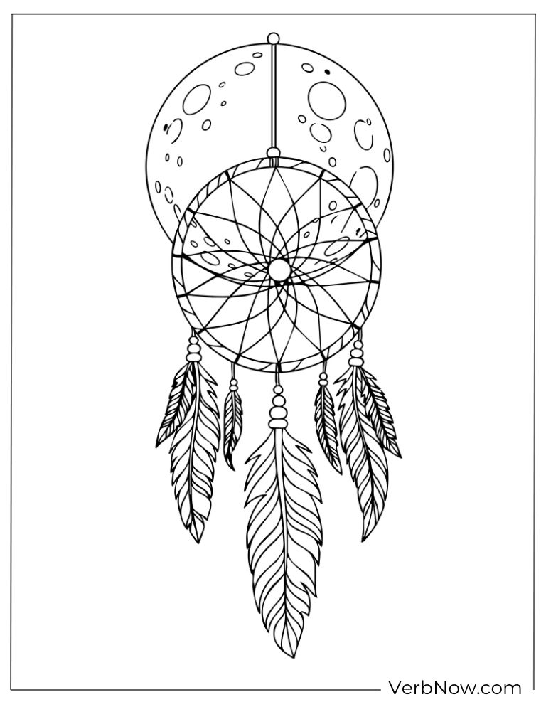 Dreamcatcher with moon phases above