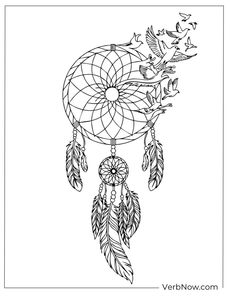 Dreamcatcher with birds flying from it