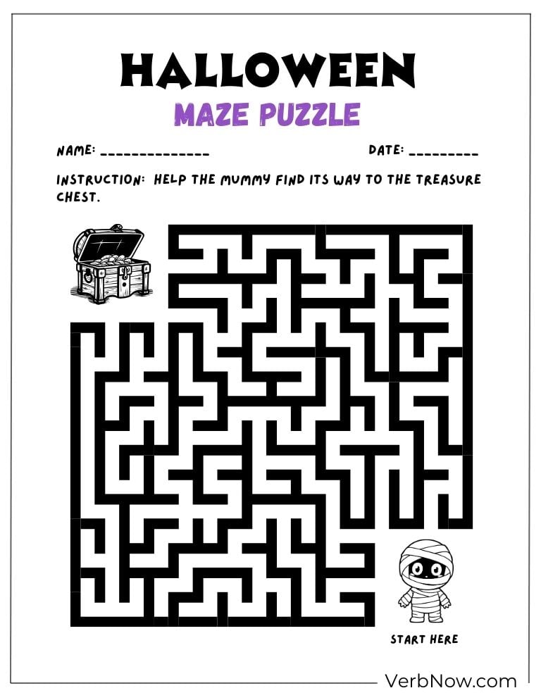 A mummy treasure maze puzzle