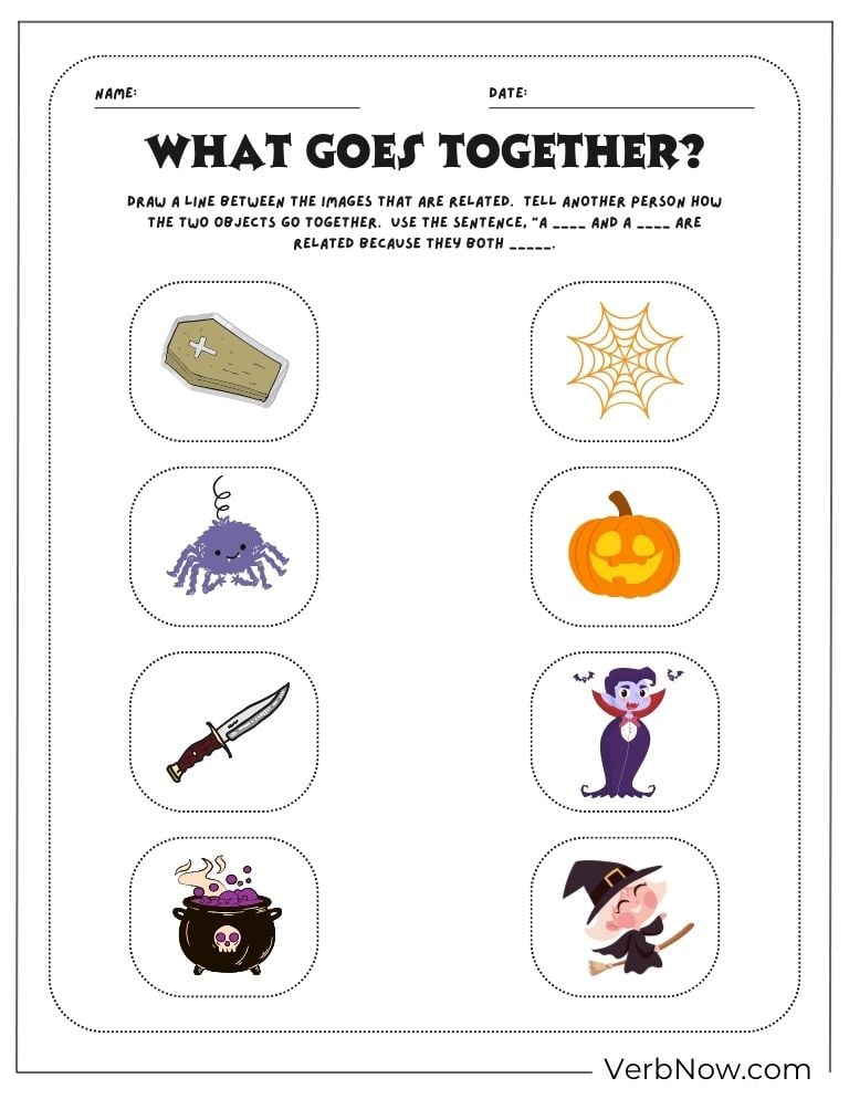 A Halloween matching puzzle for kids