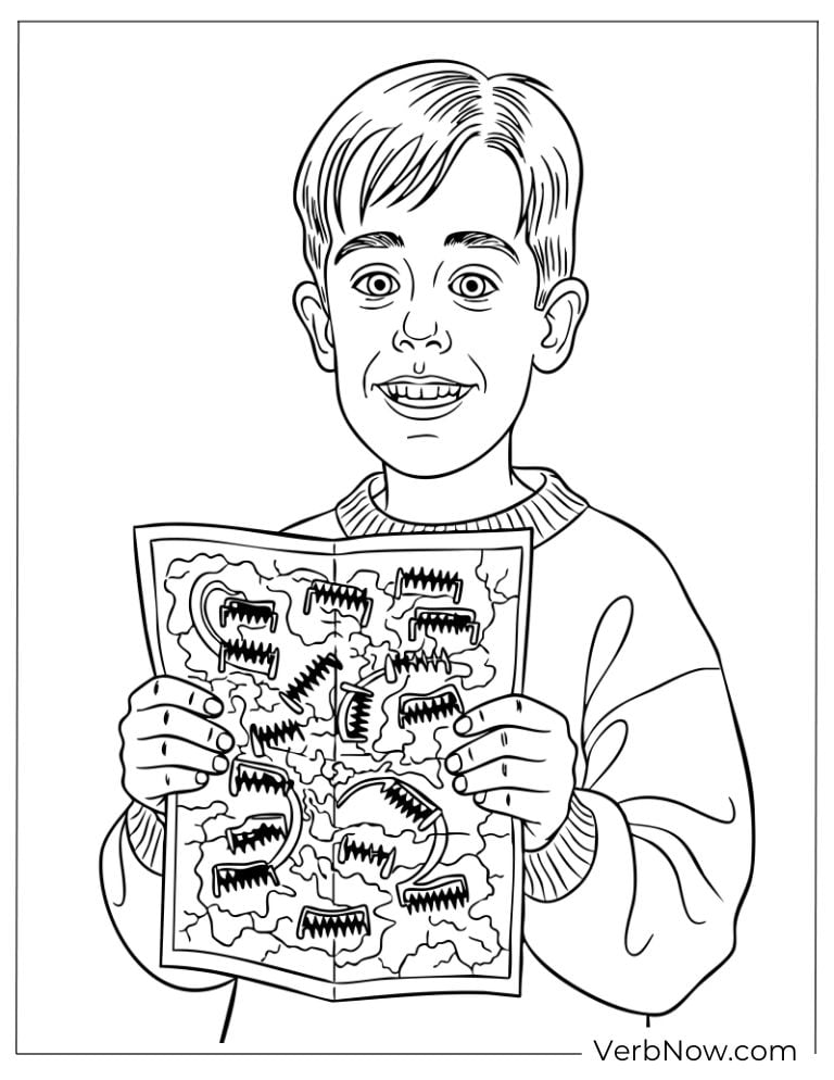 Kevin holding a map filled with traps