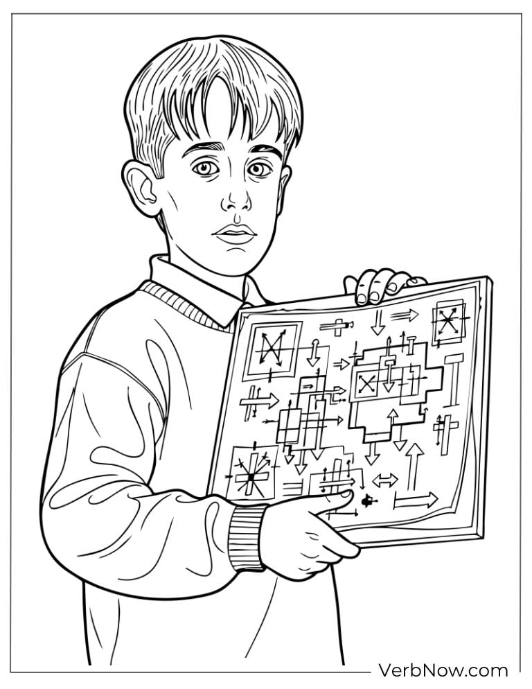 Kevin holding a detailed blueprint of his house traps