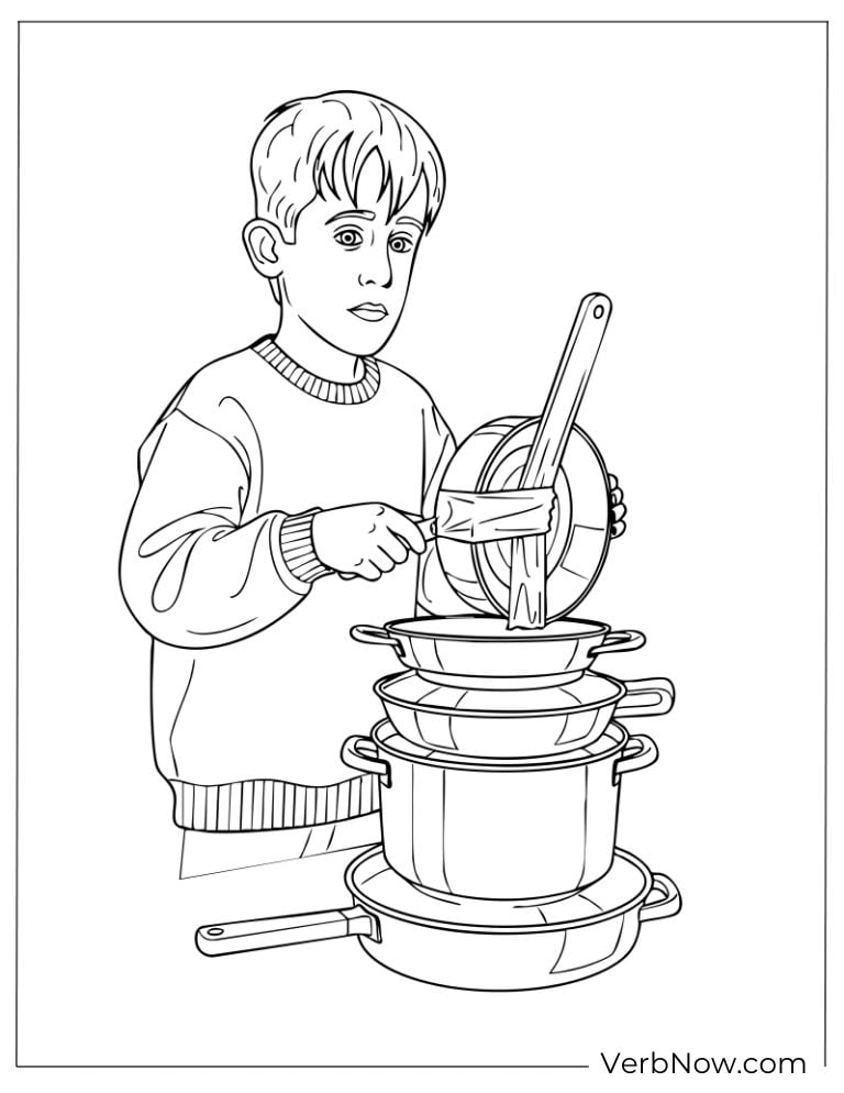Kevin banging pots and pans together