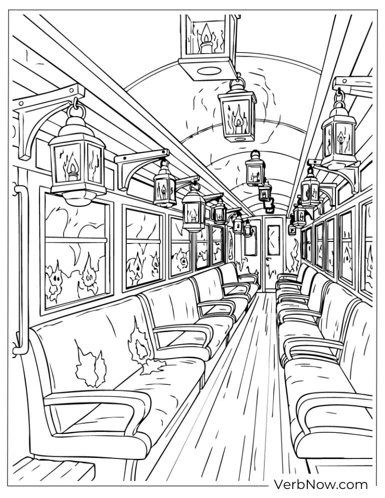 An eerie empty subway with ghostly shadows
