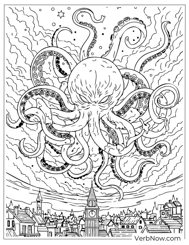 A giant sea monster rises from the ocean