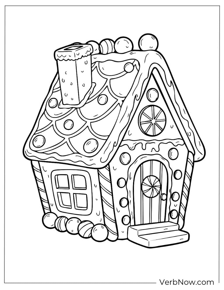 Candy-style gingerbread house with sweets