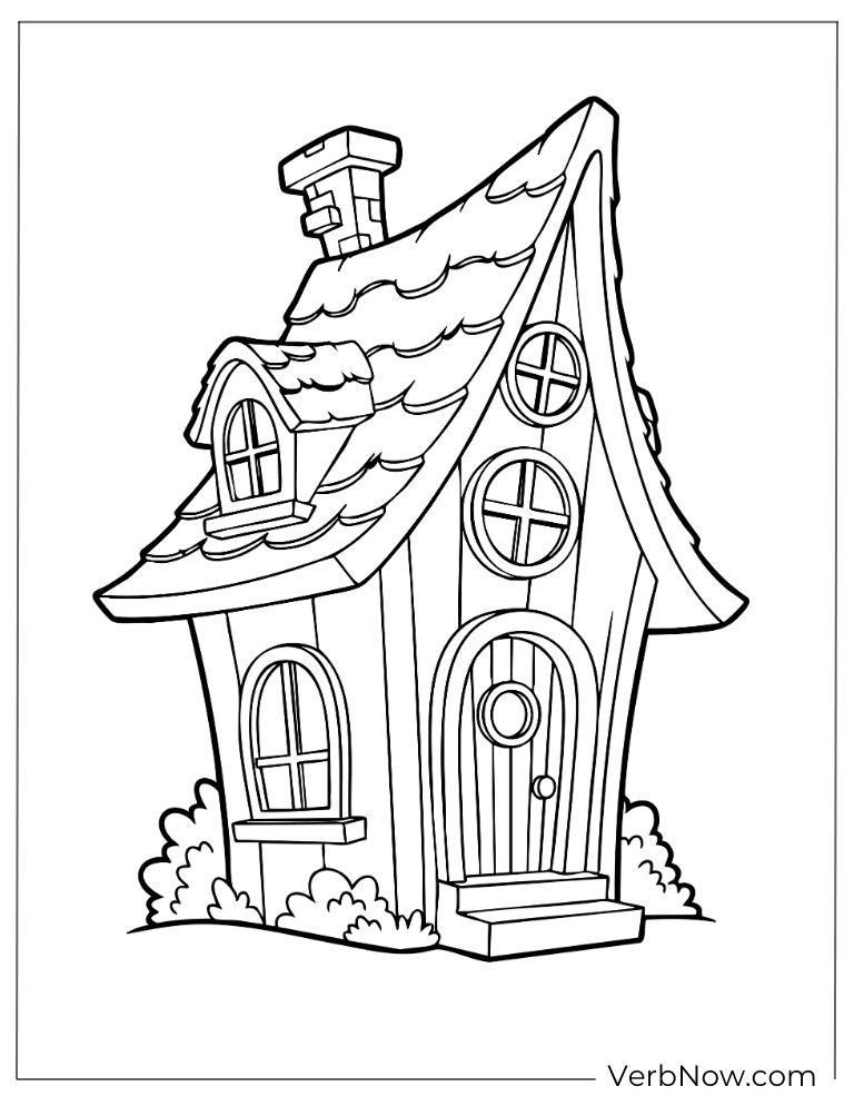 Cute crooked little house with a chimney