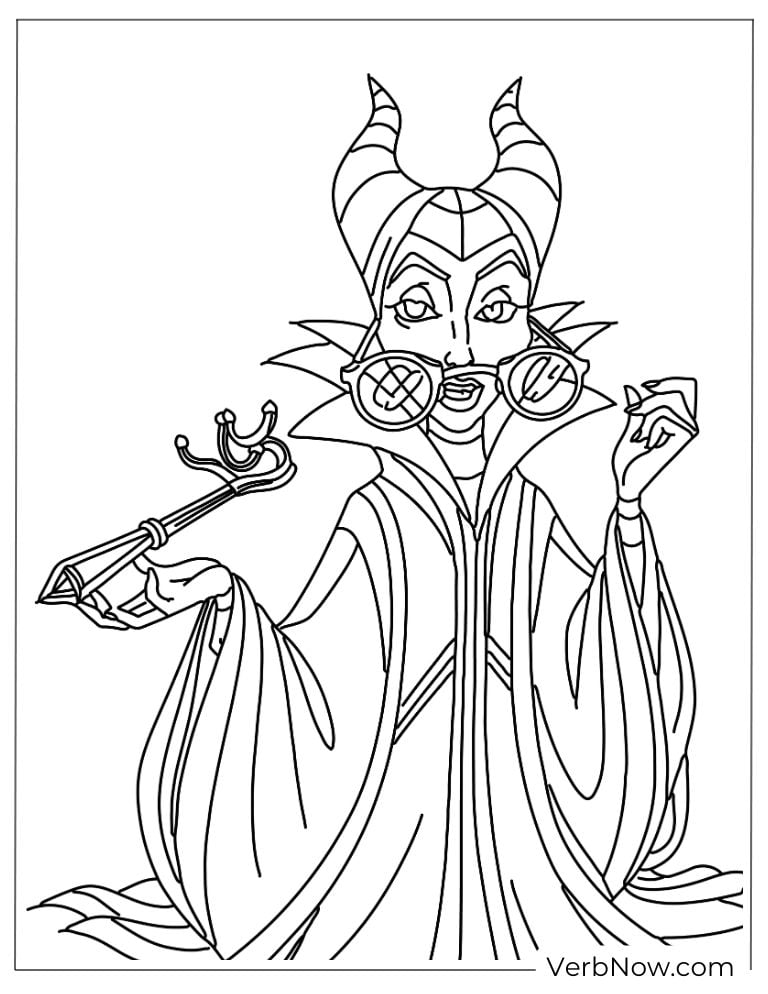 Maleficent spreading her arms with a dark aura