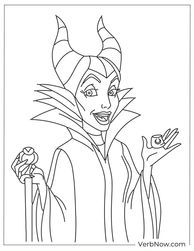 Maleficent smiling with a playful gesture