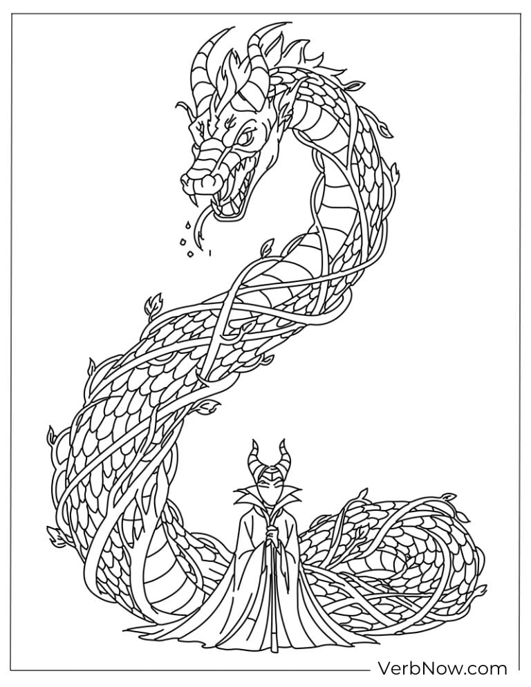 Maleficent summoning a giant dragon