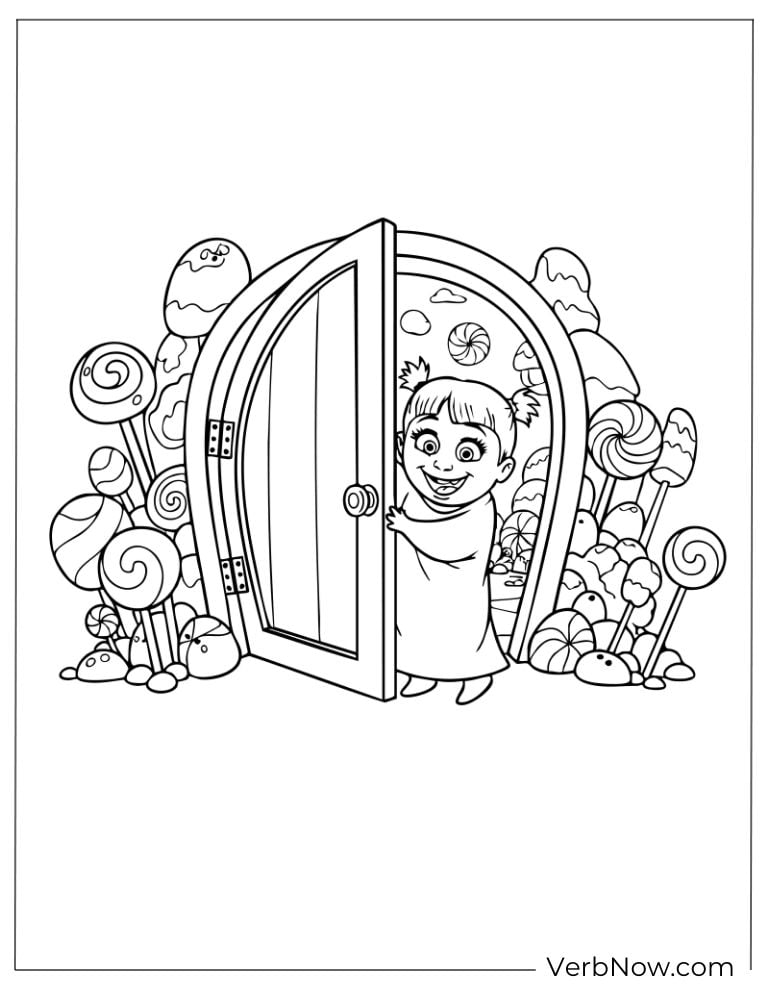 Boo opening a magical monster door