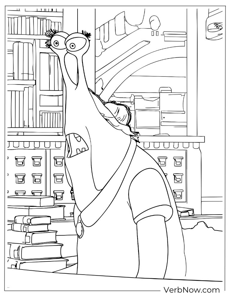 Flint at the desk surrounded by books and files