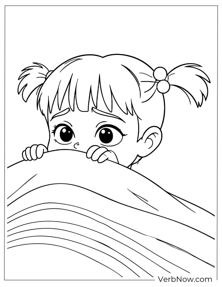 Boo peeking over a blanket with big curious eyes