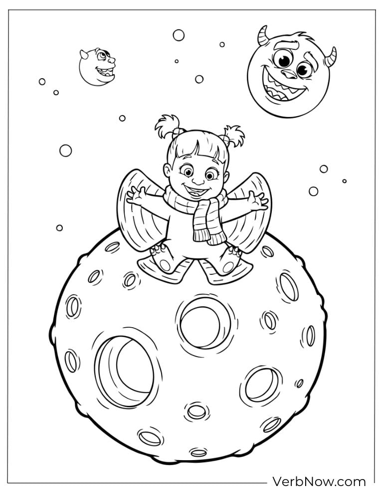 Boo sitting happily on the moon