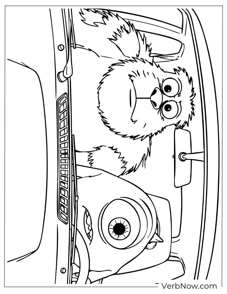 Mike and Sulley driving car together