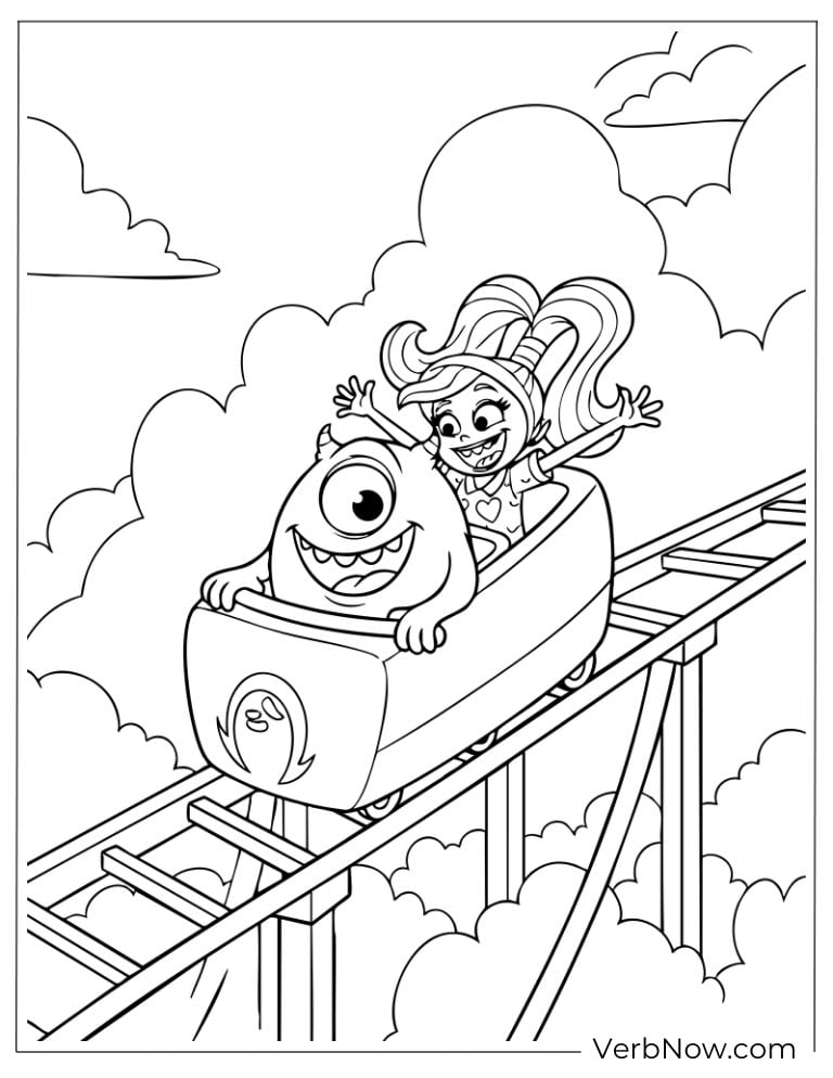 Mike riding a roller coaster with joy