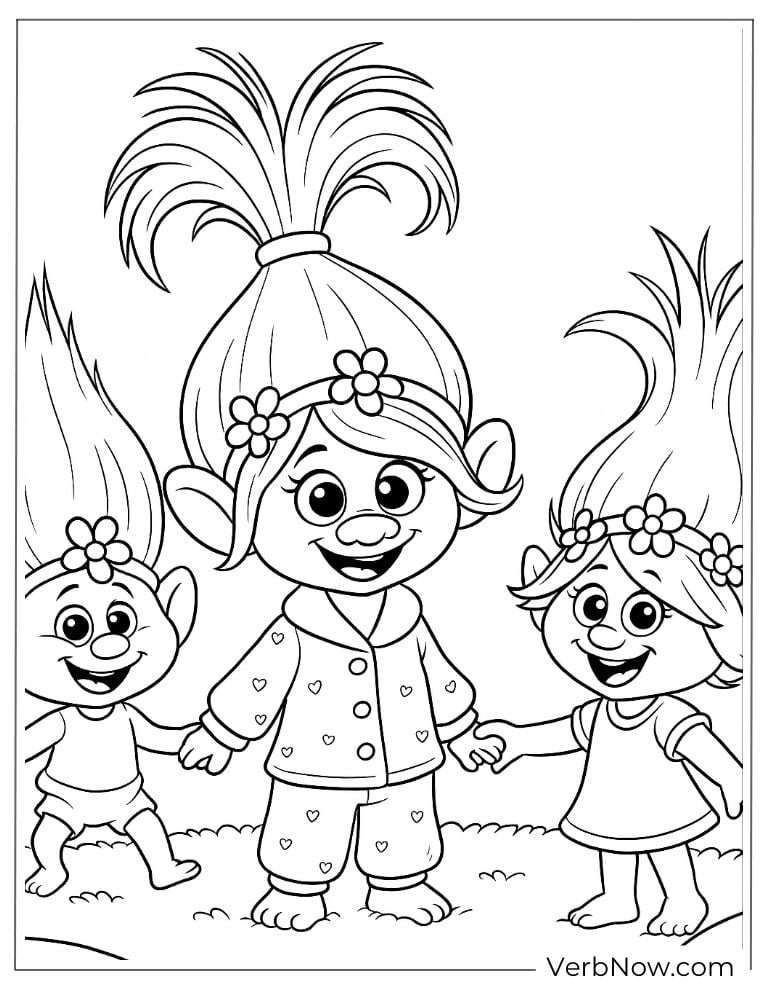 Poppy holding hands with friends happily