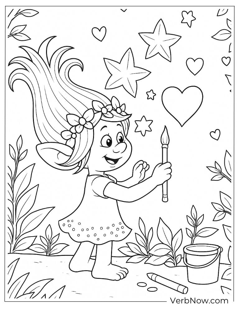 Poppy painting stars and hearts