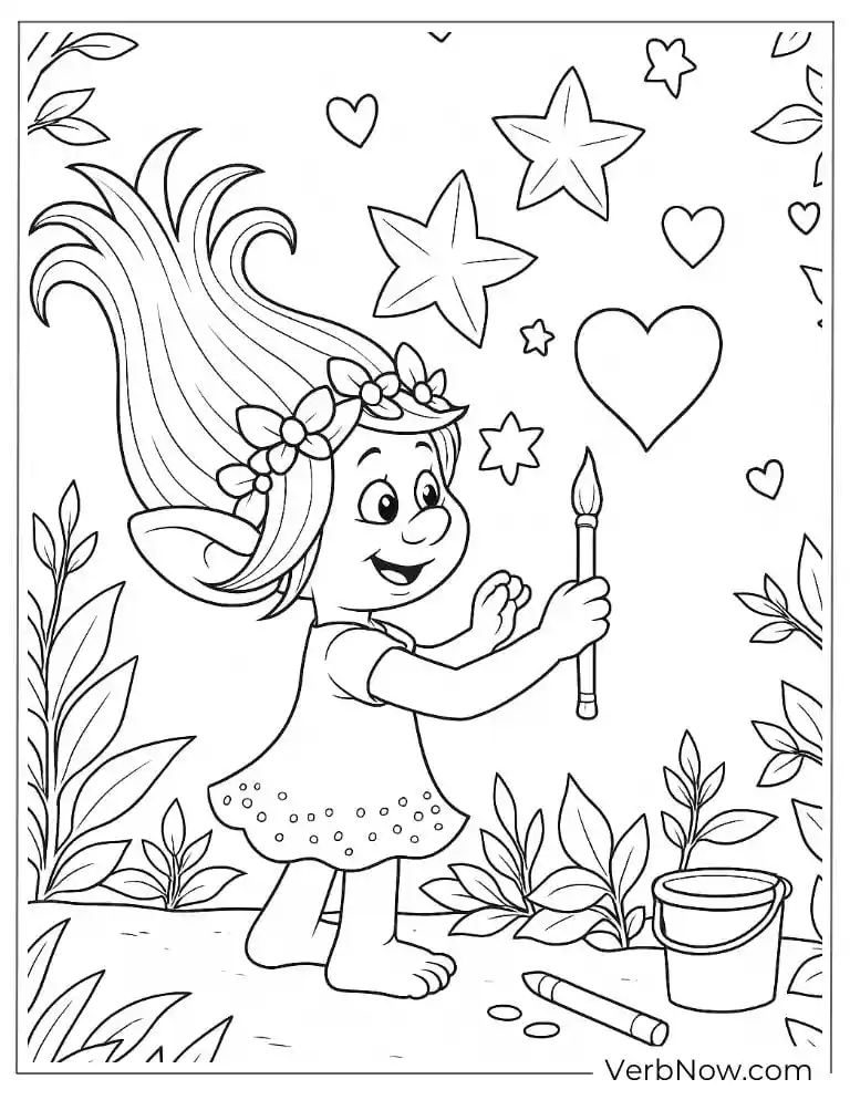 Poppy painting stars and hearts