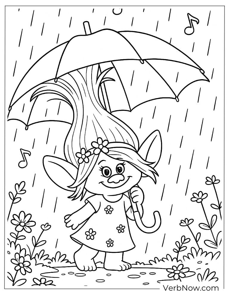 Poppy holding an umbrella in the rain