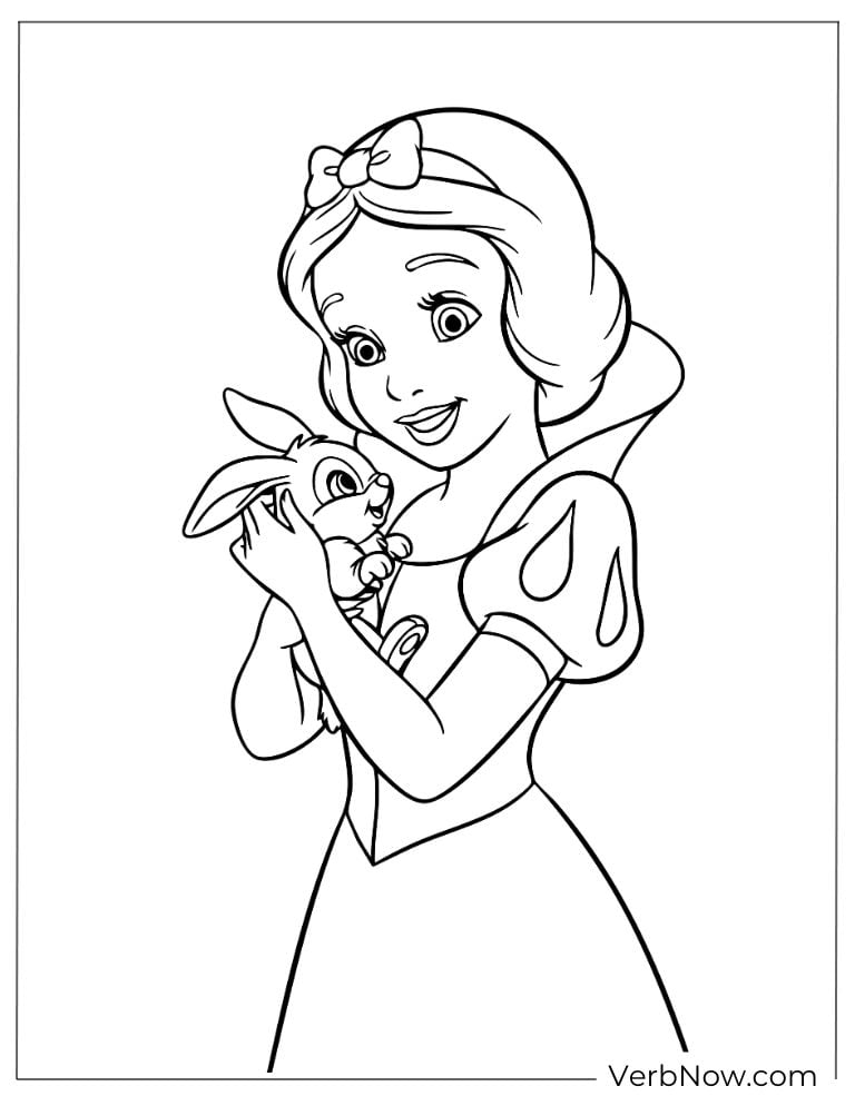 Snow White holding a little bunny with love