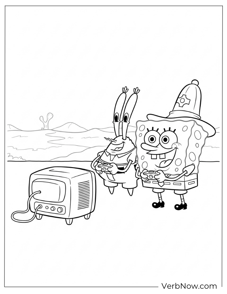 SpongeBob and Mr. Krabs watching TV together