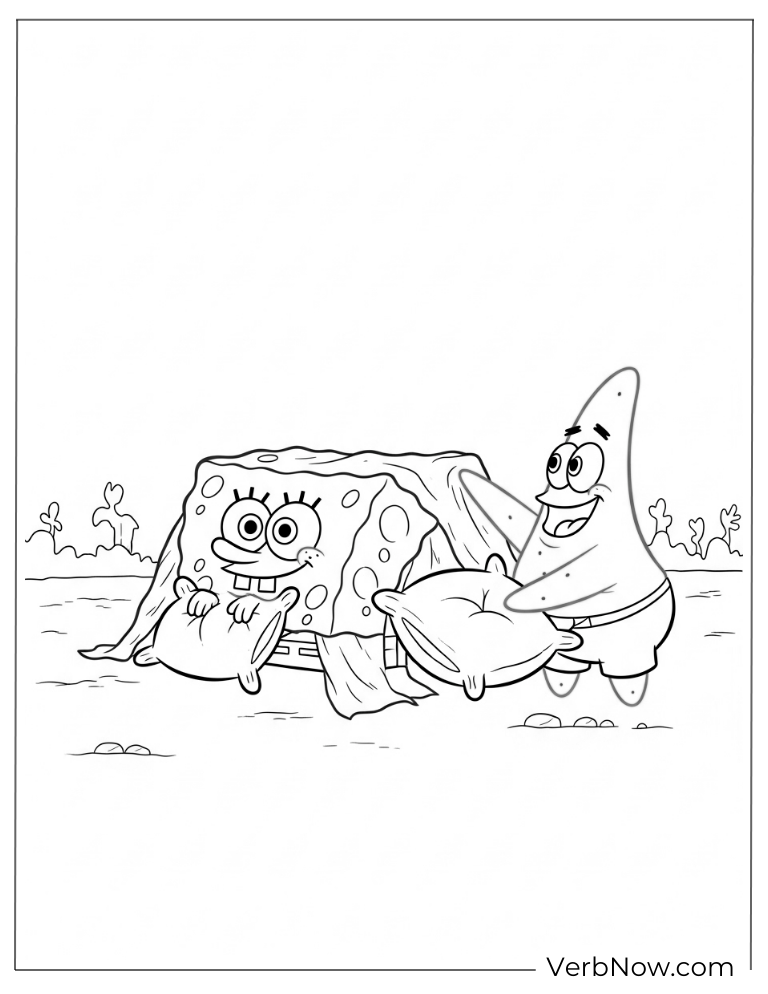 SpongeBob and Patrick playing under a rock
