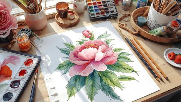 peony coloring sheets