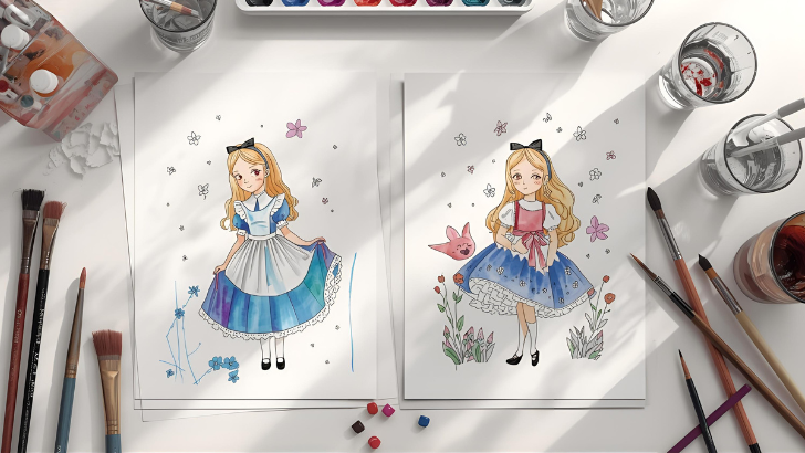 printable alice in wonderland coloring pages