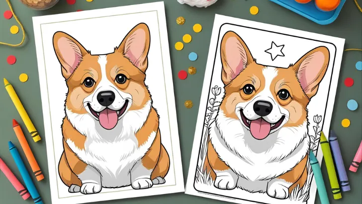 printable corgi coloring pages