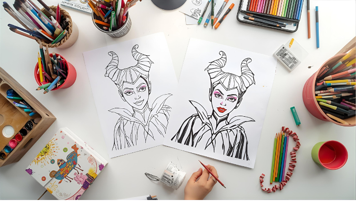 printable maleficent coloring pages