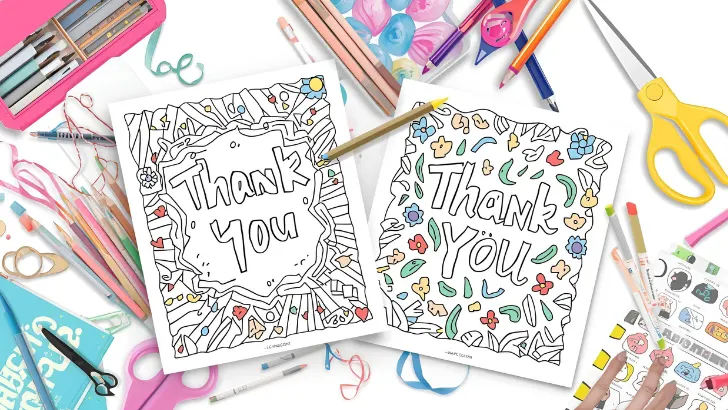 printable thank you coloring pages