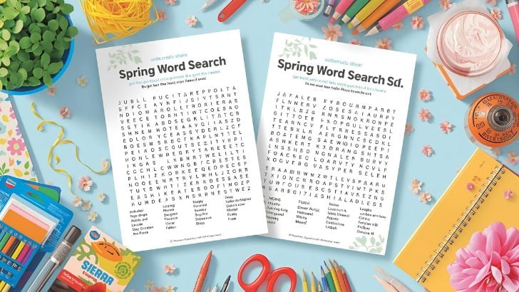 spring word search puzzles
