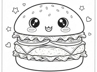 Burger Coloring Pages 19 featured image